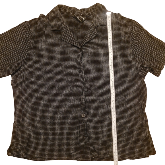 3/$30 Style & Co Black & White Checked Flowy Button Down Blouse T-Shirt, Size 8 - Picture 9 of 9